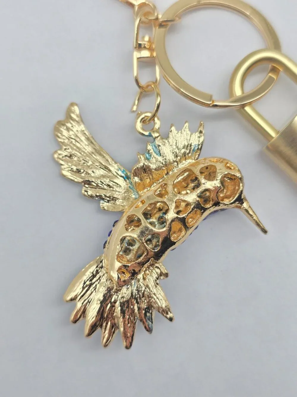 LV Gold Padlock 🔑 Authentic Louis Vuitton Charm + Unbranded Bird Keychain
